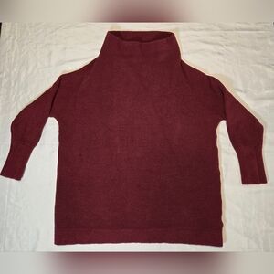 Free People Sweater Ottoman Slouchy Tunic Cherry Mahogany Oversized XS Womens